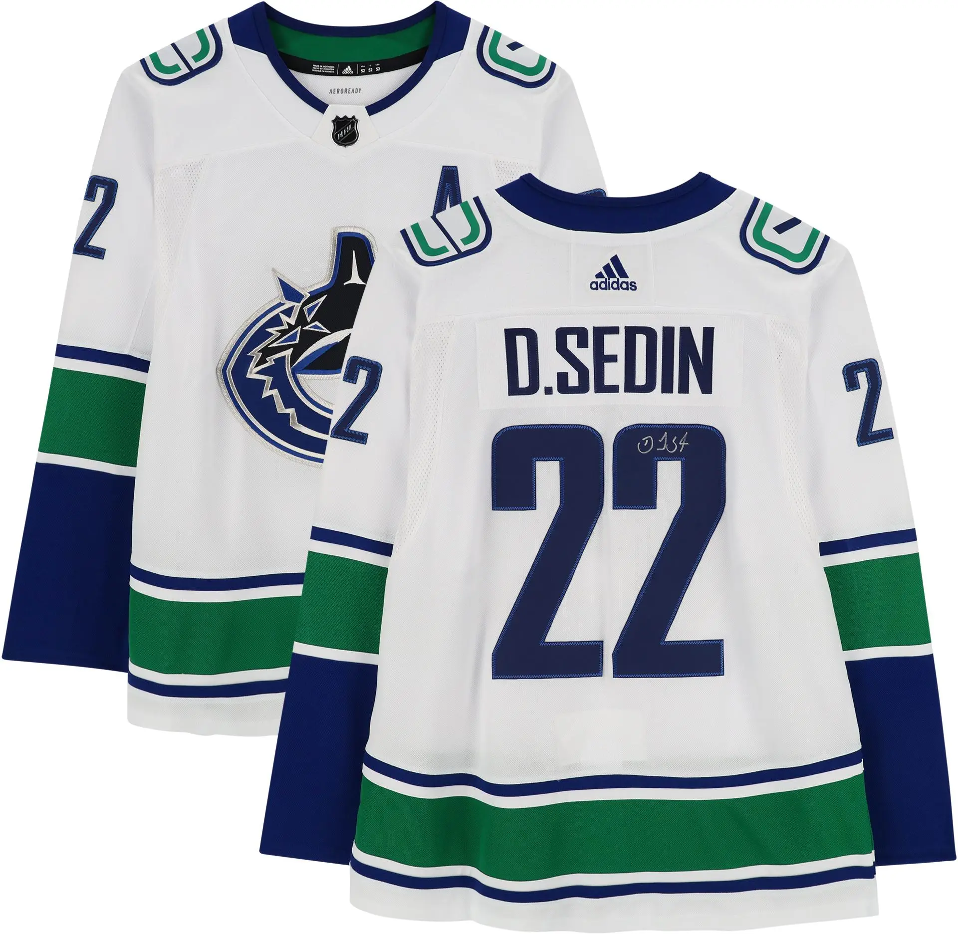 Daniel Sedin Vancouver Canucks Autographed White Adidas Authentic Jersey - Fanatics Authentic Certified