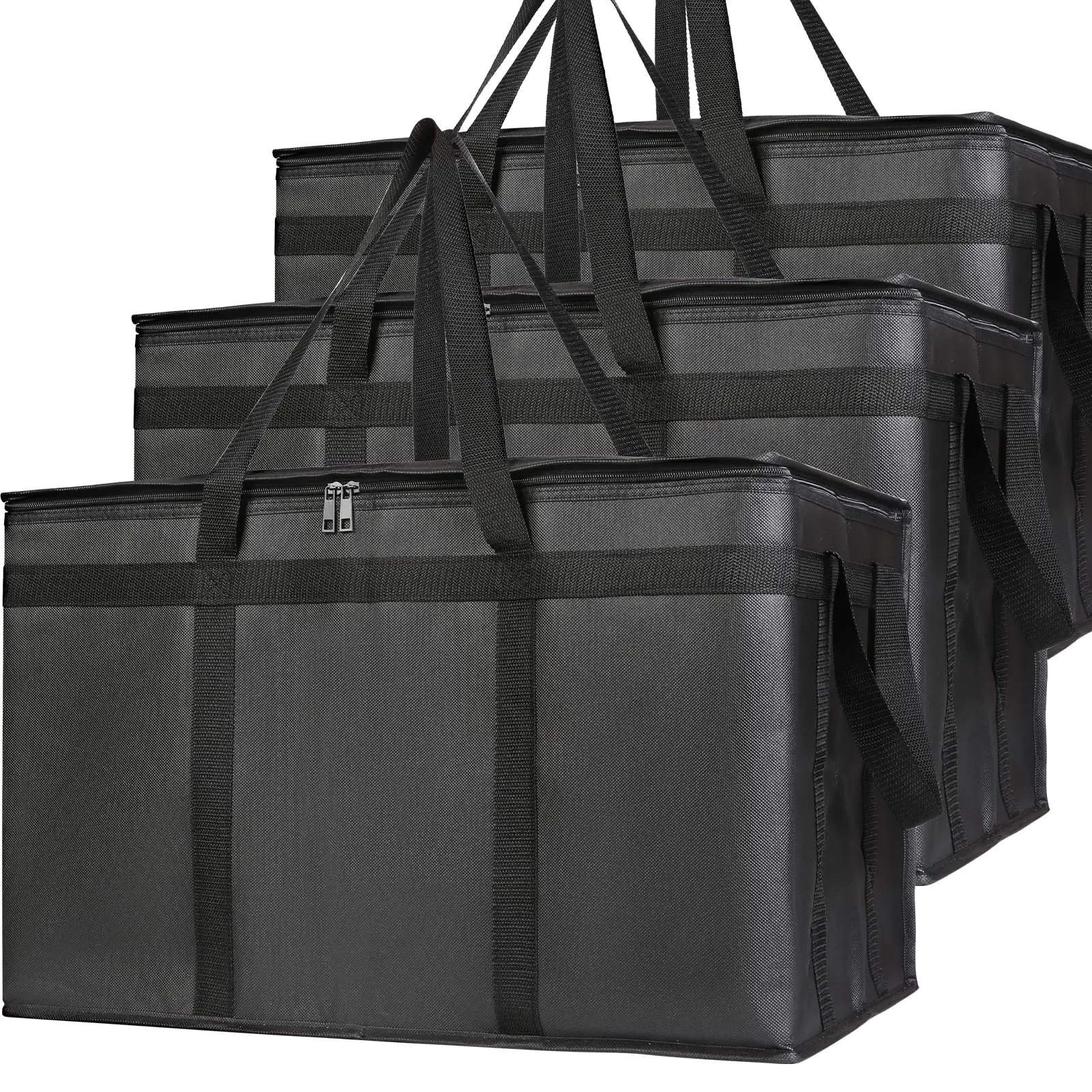 3-pack Insulated Food Delivery Bag  Xxxl Pizza Cooler Bags Thermal Cold/hot Styrofoam Carrier For Catering/shopping/doordash/travel/car Warmer/frozen Dashers Door Dash Accessories