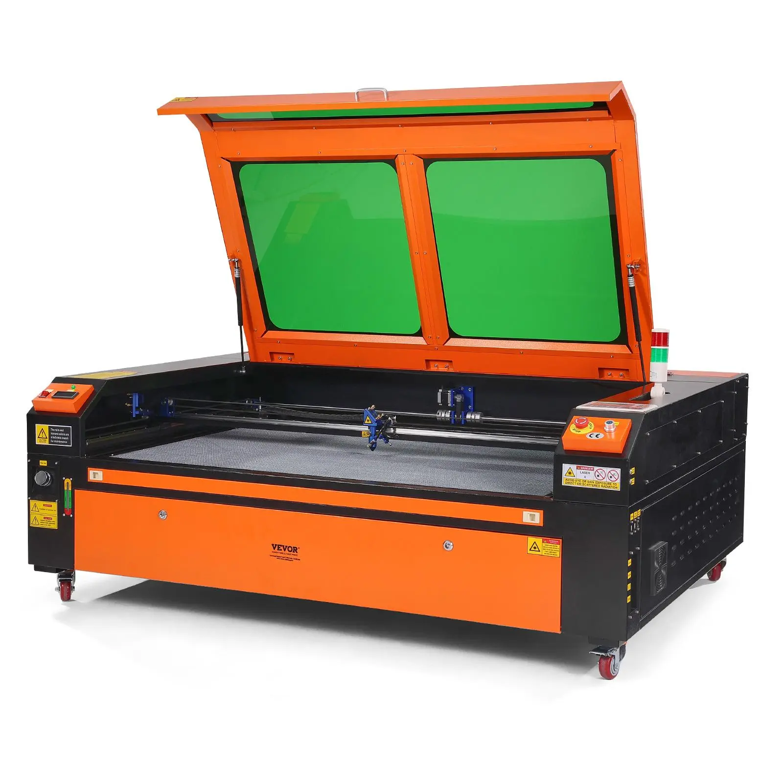 VEVOR 130W CO2 Laser Engraver Cutter Machine, 35x55 in (900x1400 mm), 19.7 IPS, 2-Way Pass Air Assist, Emergency Stop, USB Cable, Compatible with LightBurn, CorelDRAW, AutoCAD, Windows, Mac OS, Linux, for Wood, Acrylic, Fabric, 35 X 55 In, Cutting, Power