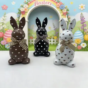 Easter Cute Rabbit Statue Set, Long Eared Bunny Figurine, Indoor Outdoor Decor, Perfect for Home or Balcony, Adds Charm to Your Space