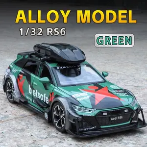 1:32 scale RS6 Track Edition alloy car model, with realistic details, opening doors, pull-back action, and authentic sound and light effects. Suitable for home collection, decoration, and office desk display, it is an ideal collectible for car enthusiasts