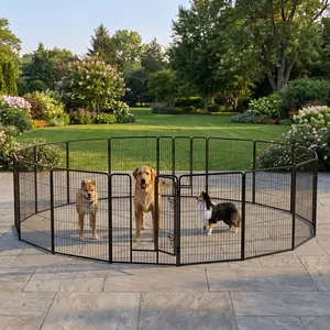 Heavy Duty Metal Playpen with Door for Dog Fence,Pet Exercise Pen Versatile Shape for Outdoor Indoor
