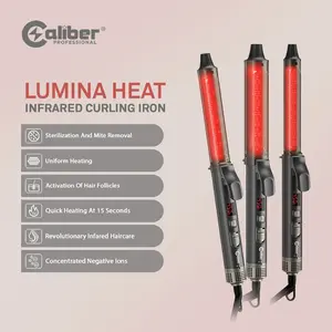 Caliber Lumina Heat Infrared Curling Iron, 3 sizes Durable Flawless Adjustable Electrical