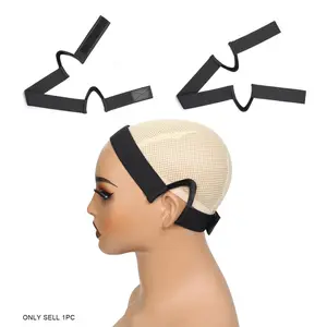 Wig Band For Lace Front Ear Cut Free Lace Melting Elastic Band Headband For Women Non Slip Headband No Slip C Shaped Ear Curve Black Color Regualr Size Adjustable Headband