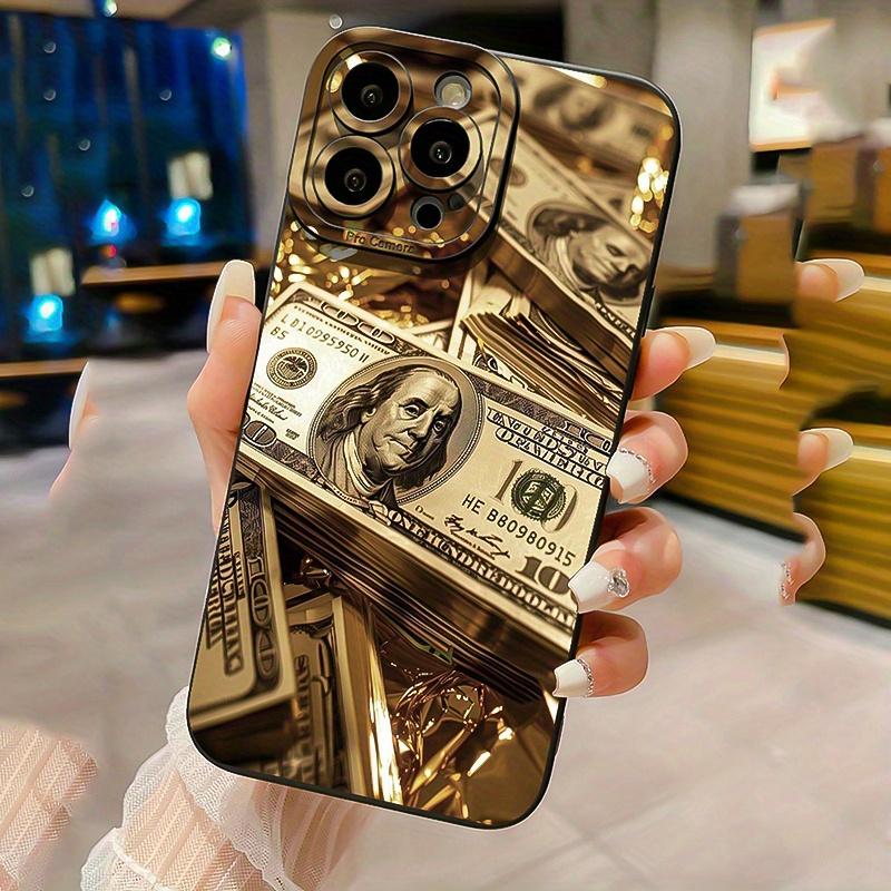 Single black retro banknote design phone case, anti-drop, for iPhone16promax, SE4/16E, 16 15Pro 14PLUS 13 12Pro 11 Pro Max X XSMAX Samsung Galaxy S22 S23, S24, S23ULTRA. S25 Samsung S25EDGE This charming black phone case is a fun cartoon-themed gift.