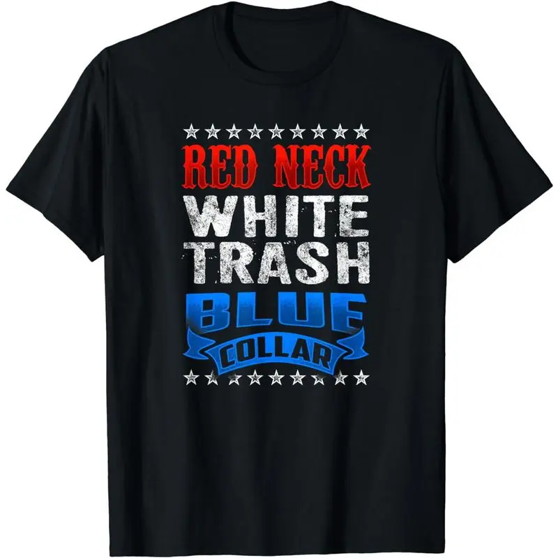 Men's Cotton Personalized Relaxed-Fit Funny Redneck Blue Collar T-Shirt - Casual Birthday Top