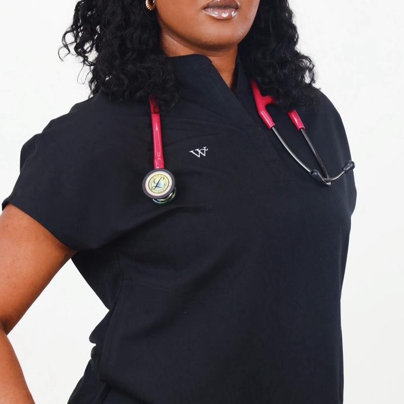 Valora Scrub Bottom High-Waisted Jogger-Style Tapered Leg with Cuffed Ankles Dual Zippered Side Pockets Soft Stretch Fabric