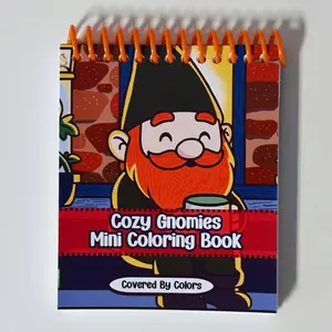 Cozy Gnomies Mini Coloring Book Bundle - 40 Pages each on Thick Cardstock - Easy Bold Simple Designs - Perfect for All Ages & Skill Levels - Therapeutic Coloring for Kids Teens Adults