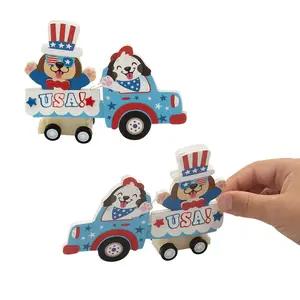 4 1/2" x 3 1/4" 4th of July Parade Float Pull-Back Craft Kit - Makes 12