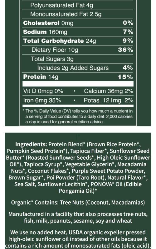 ALOHA The Taro Bar | 6 Bars | 14g Plant Protein, 10g Fiber, 3g Sugar | Taro + Macadamia Nuts | Vegan, Gluten-Free | Unique Hawaiian-Inspired Flavor Healthy