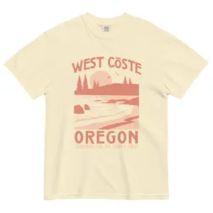 Oregon | Ivory | Unisex garment-dyed heavyweight t-shirt
