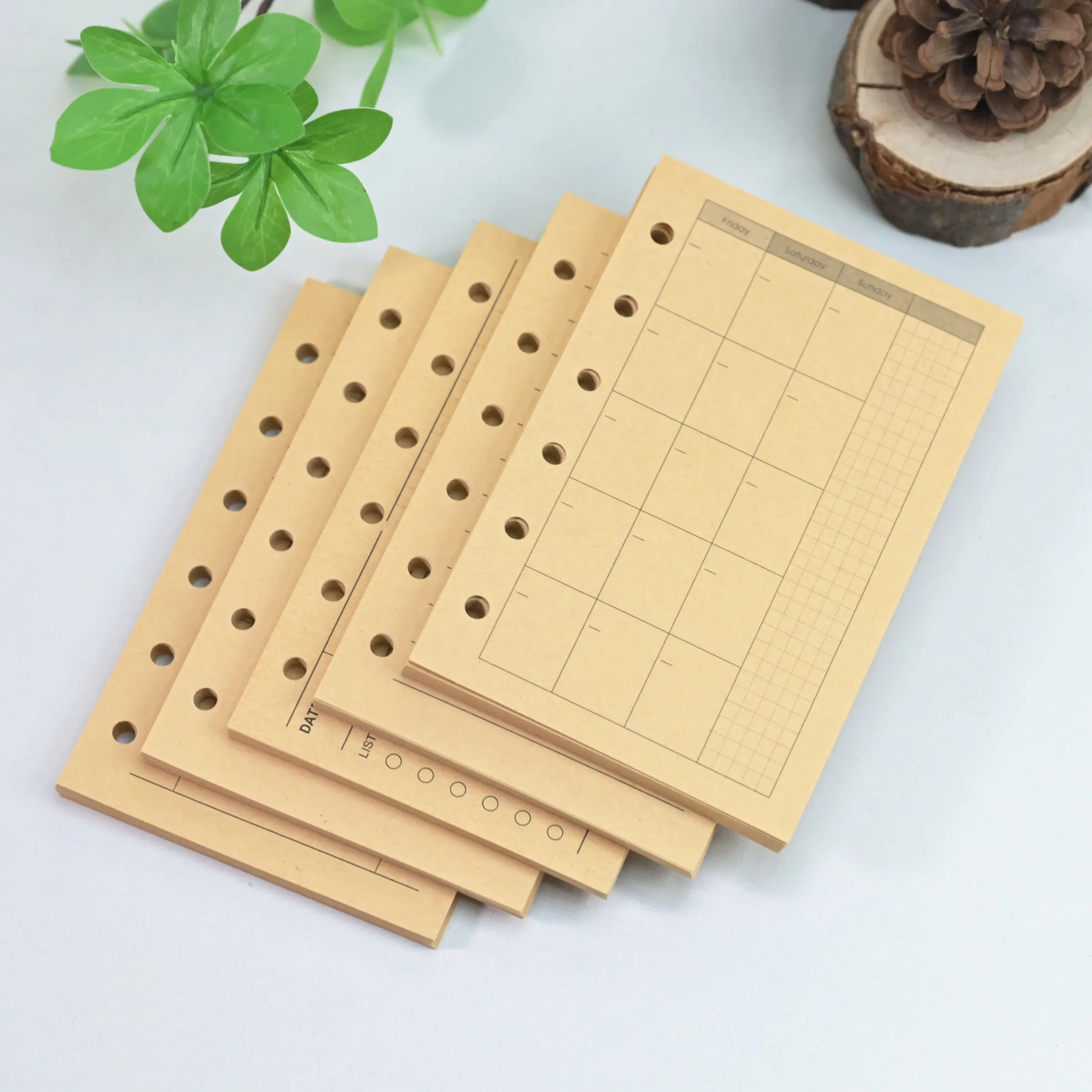 A7 Notebook Paper Refill Sheet, Planner Monthly Weekly Daily Schedule Record, Grid Line Blank Vertical Inner Core, Office Use, Productivity Planner, Office Stationery Supplies