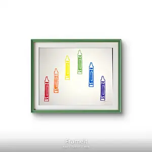 Rainbow Crayon Arc Linocut Print By Alannah Dyer- Acrylic 8x10 in. Beautiful