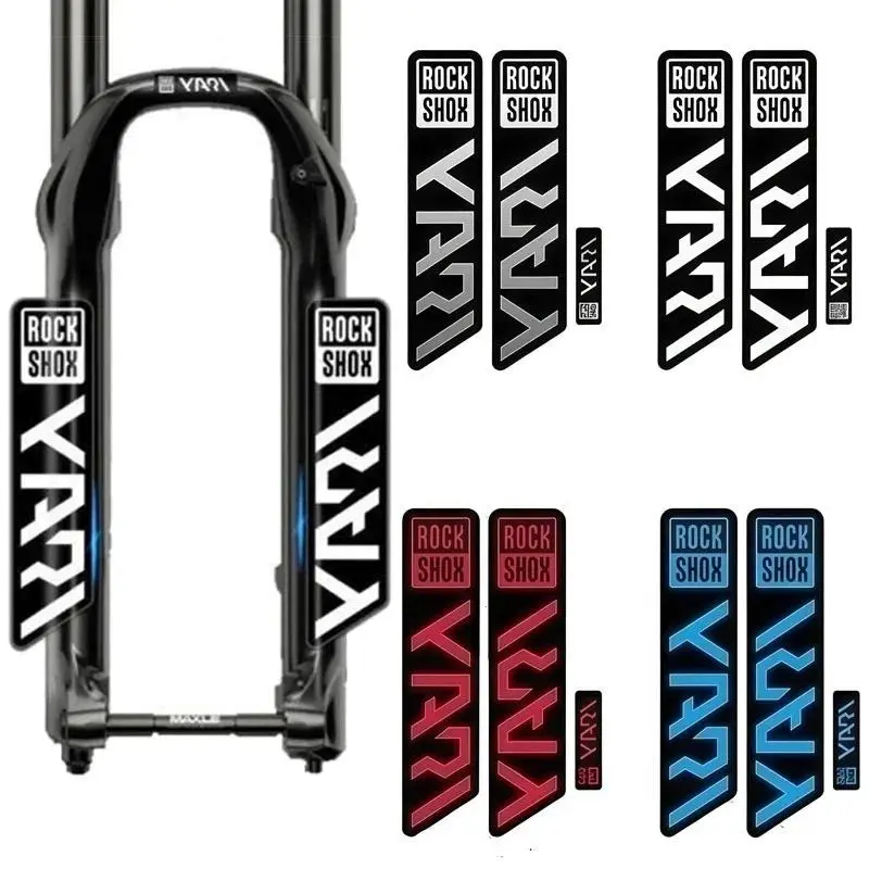 2D Flat Motorcycle Sticker Decal Set of 3 Rockshox Bike Fork Stickers - Mountain Bike Fork Stickers, Durable Bike Accessories, Stylish, Motorcycle Decoration