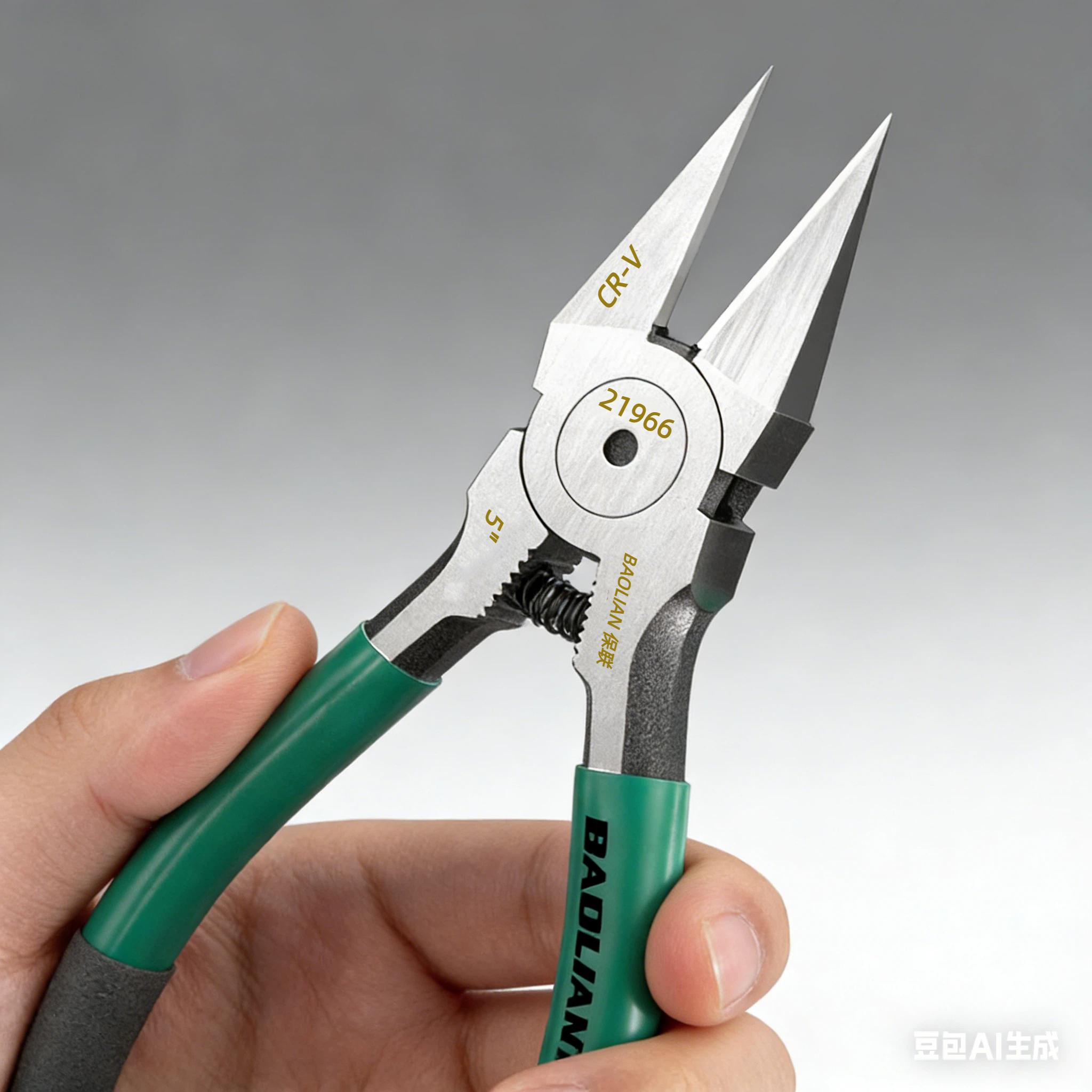 Multi-Functional Wire Cutter Pliers, Angled Diagonal Wire Cutting Tool for Electricians, High Hardness CR-V Steel Sharp Pliers for Soft Wires, Circuit Boards, Model Trimming, Plastic Parts, Electronic Components and Cable Ties