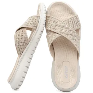 Womens Breathable Mesh Slide Sandals Lightweight Non Slip Walking Shoes with Arch Support Comfortable Sports Sandals
