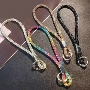 Luxury Crystal Rhinestone Phone Lanyard, Phone Charms, Phone Chains, Elegant Wrist Strap Chain for Women, High-End Mobile Accessories, Phone Accessory, Fashionable and Durable Design