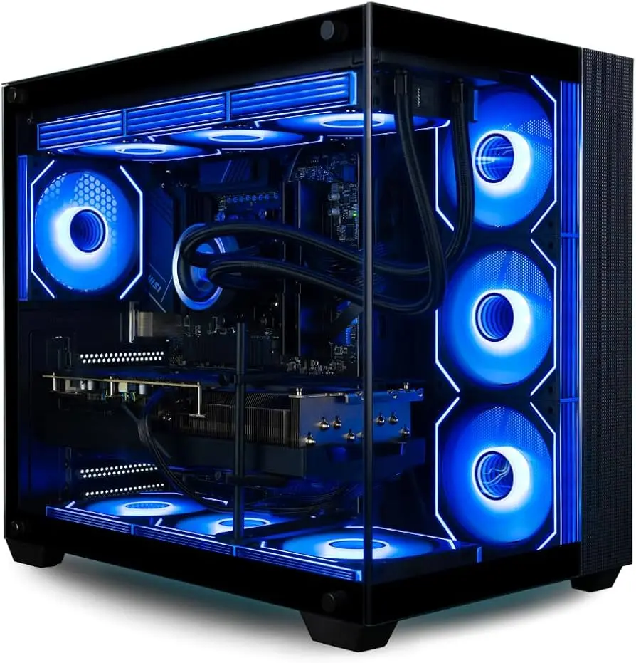Panorama XL RTX 5080, AMD Ryzen 9 9900X, 32GB DDR5 RAM, 2TB NVMe Gen4 SSD, HDMI, WaterCooled, RJ45, Windows 11 Pro, 3 Year Warranty, RGB Keyboard+Mouse, WiFi 7+BT, HDMI, Prebuilt Gaming Desktop PC