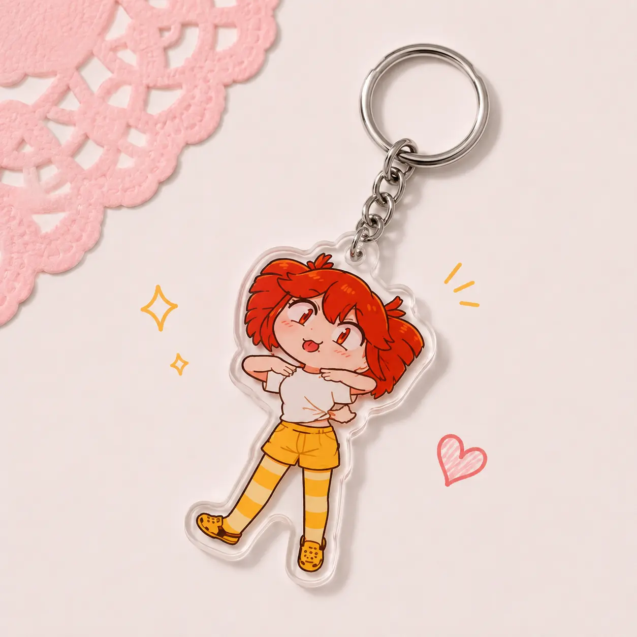 Kasane Teto Acrylic Keychain – Double Sided Character Key Ring, Bag Charm Gift for Vocal Synth Fans