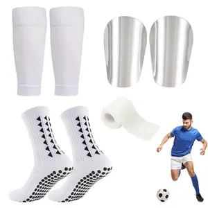 Professional Football Socks Set, Soccer Socks, Soccer Grip Socks, 1 Set Including Football Socks & Sock Guard & Leg Sleeves & Sports Tape, Outdoor Sports Equipment for Football