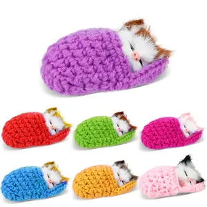 7Pcs Sleeping Cat Keychain, Plush Keychains Cute Keyring Bag, Backpack Hanging Animal Pendant, Kitten Keychain, Party Favours