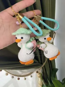 Handmade Crochet Duck Keychain – Cute Backpack Duck Accessory