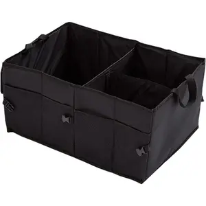 Car Trunk Storage Organizer, Black, Collapsible Snack Bins for SUV and Sedan