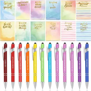 24 count End of Year Gifts Inspirational Sticky Notes with Funny Pens 3 x 4 Inch Employee Appreciation Gifts for Coworkers Teacher Employee Office Staff Work Team Appreciation