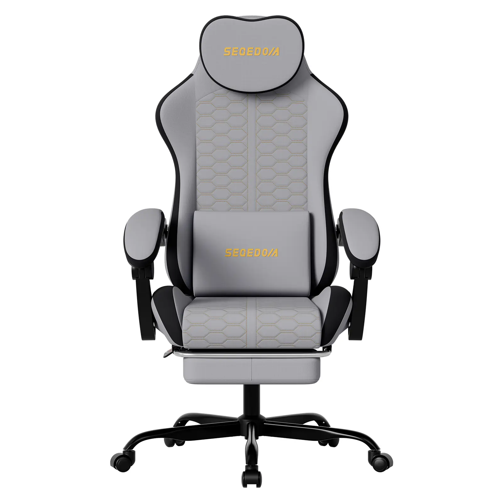 Dual-Purpose Gaming and Office Chair  Minimalist and Stylish Gaming Chair, Reclining with Footrest, Ergonomic Spine-Supporting Office Chair, Padded Seat, Durable and Breathable Fabric,  Silent swivel Casters woman man high back home desk black task chair