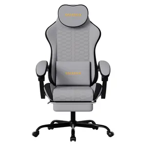 Dual-Purpose Gaming and Office Chair  Minimalist and Stylish Gaming Chair, 90–135° Reclining with Footrest, Ergonomic Spine-Supporting Office Chair, Padded Seat, Durable and Breathable Fabric, SGS-Certified Gas Lift, Silent Casters