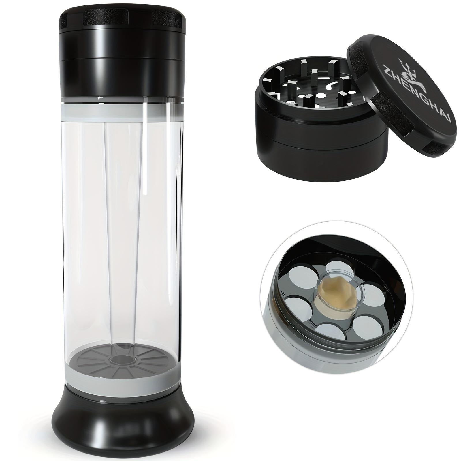 Compact 3-In-1 Zinc Alloy Kitchen Seasoning Grinder, Home Kitchen Utensils Set with 6-Hole Cone Loader, Storage & Cleaning Brush for Grinding, Filling