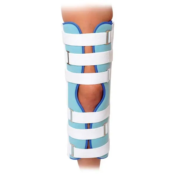 Advanced Orthopaedics H Tri-Panel Knee Immobilizer - 703 Model, 14 in, Tie Cloth Design, Universal Fit, Comfortable, Movable Side Panels