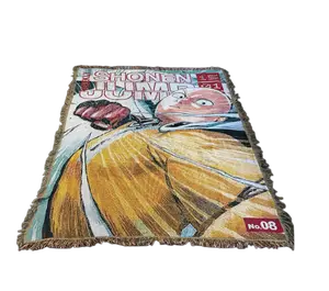 bold anime-inspired woven tapestry