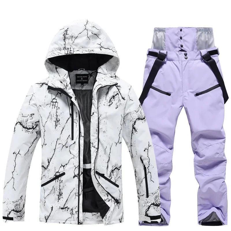 Winter Ski Suit Set Cold Snowboard Men/Women Double Board Hooded Skiing Ski Suit Waterproof Windproof Outdoor Skiing Jacket/Pant
