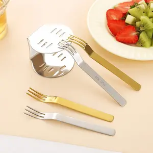 2pcs 304 Stainless Steel Fruit Fork, Silver Color Household Small Fork, Cake Dessert Fork, Western Pastry Appetizer Fork, Minimalist Three-Tine Meal Fork