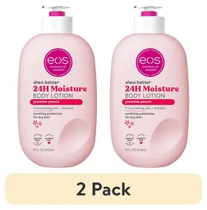 (2 Pack) Eos Shea Better Body Lotion- Jasmine Peach, Soothes Dry Skin, 16 Fl Oz EOS