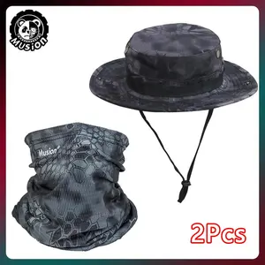 Musion Boonie Balaclava Hat Face Mask Set, Wide Brim Sun Protection Foldable Storage, Outdoor Fishing Cap Breathable Fisherman Hat, Outdoor Bucket Hat, Sunhat