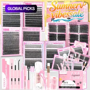2102pcs/set Mixed Styles Lash Clusters Kit, Diy Lashes Cluster, 13 Styles Fairy A/B, Volume 40D/50D/60D and Bottom Eyelash Clusters Extensions with Bond & Seal, Makeup Tools for Beginners & Proficient, with Eyelash Extension Tweezers #GLOBAL PICKS