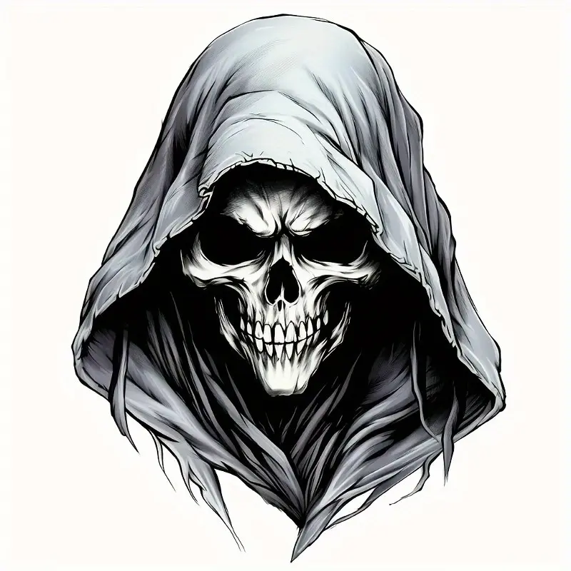 Gothic Skull PVC Sticker, Car Decal Sticker, Car Decorative Sticker, Intricate Skeleton Design, Perfect for Cars, Laptops, Motorcycles, Windows, Walls, Halloween Decor Gift