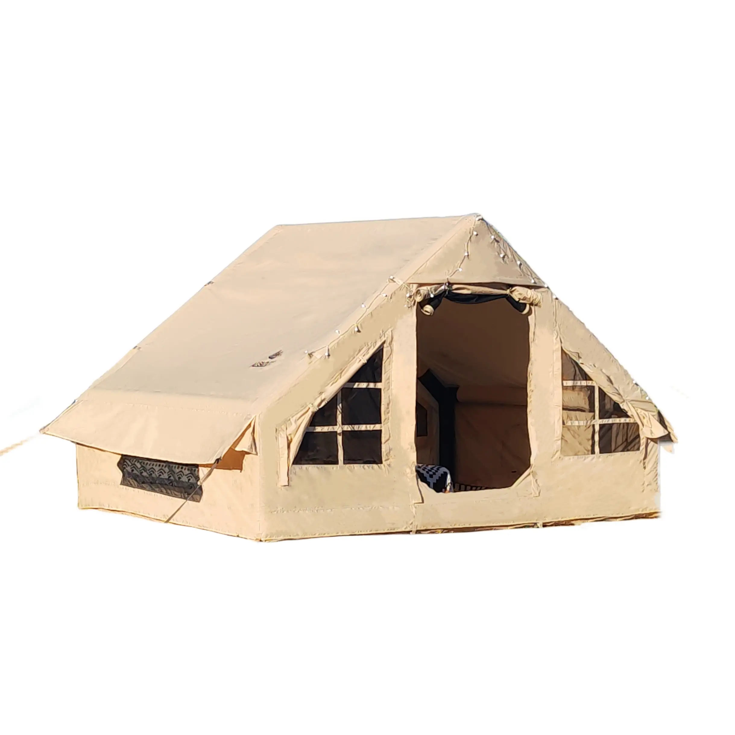 AISUNSS Inflatable Camping Tent for 4-6 Person, Easy Setup Waterproof Outdoor Oxford Tents with Pump,Self-Supporting Structure Inflatable House Tent, Cabin Tent with Mesh Windows & Doors