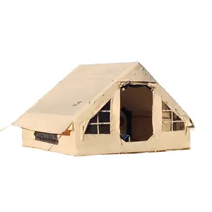 AISUNSS Inflatable Camping Tent for 4-6 Person, Easy Setup Waterproof Outdoor Oxford Tents with Pump,Self-Supporting Structure Inflatable House Tent, Cabin Tent with Mesh Windows & Doors