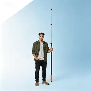 Telescoping Pole 18FT Reach - 3 to 12FT Extension Adjustable Rod, Portable Aluminum Pole with Easy Flip Lock, Long Reach Paint Roller Extension Pole, Window Cleaning Extension Rod, Lightweight Telescopic Pole