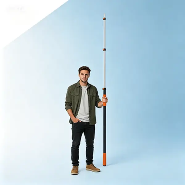 Telescoping Pole 18FT Reach - 3 to 12FT Extension Adjustable Rod, Portable Aluminum Pole with Easy Flip Lock, Long Reach Paint Roller Extension Pole, Window Cleaning Extension Rod, Lightweight Telescopic Pole