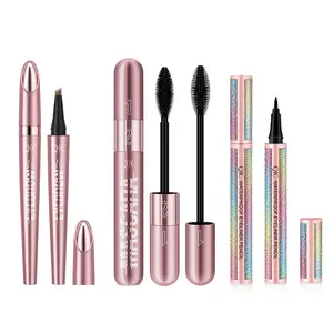 3counts Dual-Effect Mascara Lengthening, Curling, and Volumizing Mascara Four-Pronged Eyebrow Pencil Wild Natural Brow Definition Starry Eyeliner Smooth Liquid Eyeliner Pen