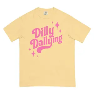 [Sale Up To 50%] Dilly Dallying Cute Graphic Short-Sleeve Comfort Colors Women's Relaxed Fit T-Shirt - Comfortable Everyday USA-Printed Unisex Apparel