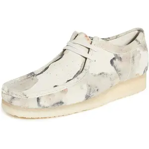 Clarks Men's Wallabee Lace Up Shoes, Off White Camo, 8 Medium US