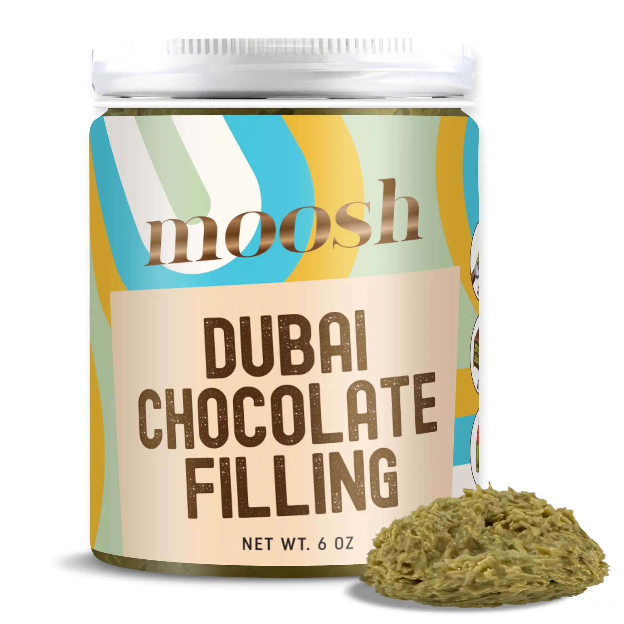 Moosh Dubai Chocolate Bar Filling – Viral Pistachio & Kataifi Spread for Desserts, Toast, and Candy Making (6 oz)