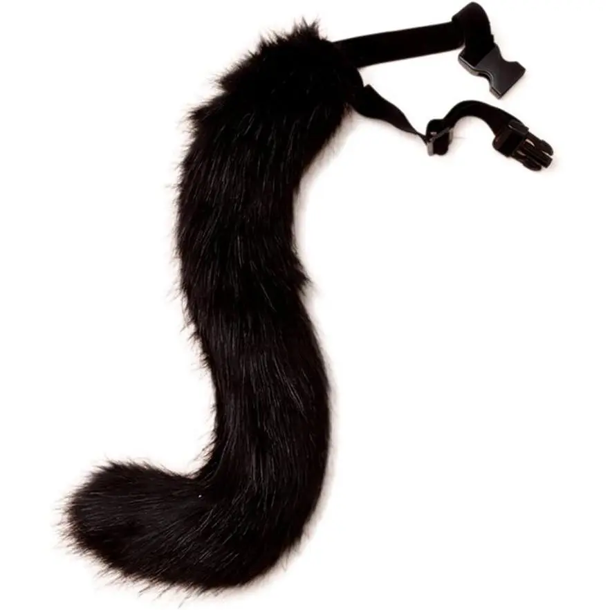 Kids' Fox Costume Accessories, Fluffy Faux Fur Tail Prop with Adjustable Waist, 19.7-Inch for Halloween & Cosplay Party