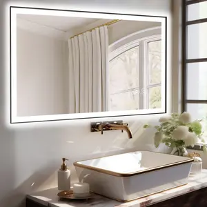 48x30 Inch Frameless LED Bathroom Mirror,Smart Mirror