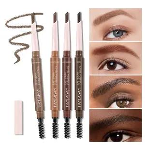 Dual-Ended Eyebrow Pencil Knife Fine Waterproof Stereo Handaiyan Smudge-Free Spiral Brow Brush, Long-Lasting Makeup Tool